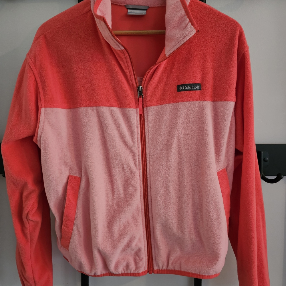 Columbia Women's Two-Tone Fleece Jacket - Red and Pink